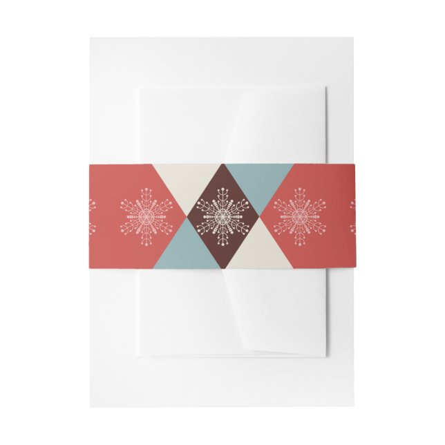 Geometrische Schneeflocken Weihnachten Einladungsbanderole (Vorderseite Beispiel)
