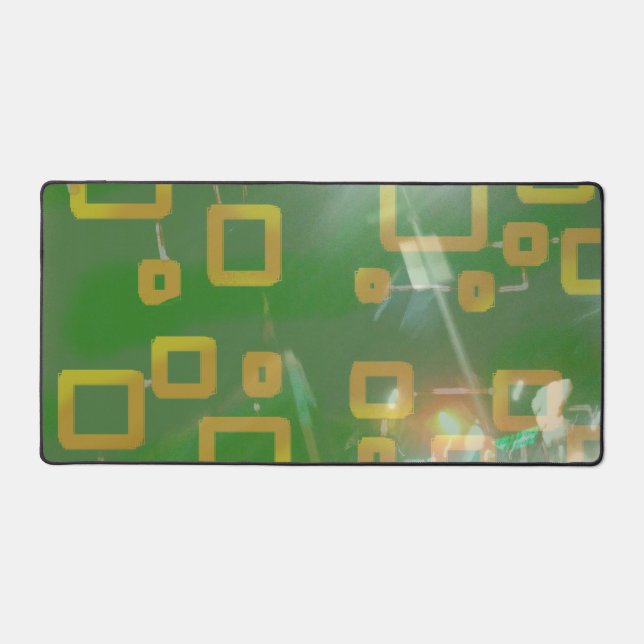 Geometrische Schreibmatte für grüne und gelbe Quad Schreibtischunterlage (Vorderseite)