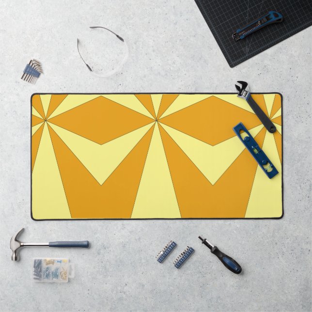 Geometrische Schreibmatten für orange und gelb Schreibtischunterlage (Arbeitsplatz)