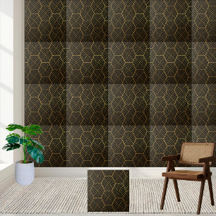 Geometrische Schwarz- und Goldfolie Fliese