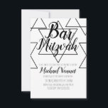 Geometrische Schwarz-Weiß-Bar Mitzvah Einladung<br><div class="desc">Einladungen zur jüdischen Feier - Bar Mitzvah Geometrische Einladungen</div>