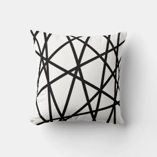 Geometrische Schwarz-Weiß-Minimalistische Dekorati Kissen