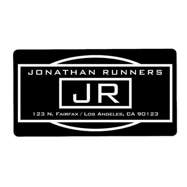 Geometrische Schwarz-Weiß-Rücksendeadresse (Vorne)