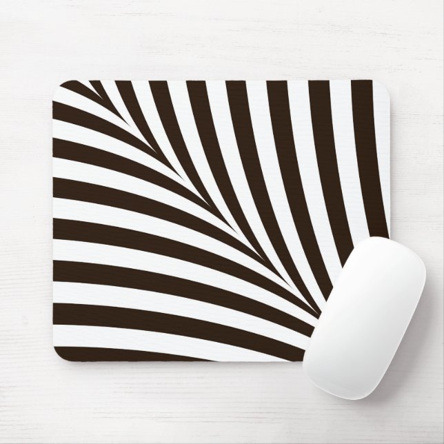 Geometrische schwarz-weiße Zebra-Streifen Mousepad (Mit Mouse)
