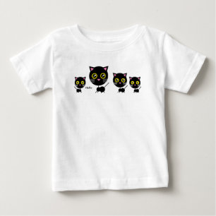 Geometrische schwarze Katze Baby T-shirt