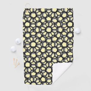 Geometrische schwarze Lacy-Art auf Gelb Golfhandtuch