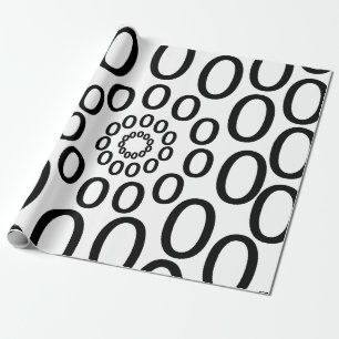 Geometrische schwarze und weiße Kreise Geschenkpapier
