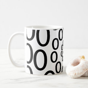 Geometrische schwarze und weiße Kreise Kaffeetasse