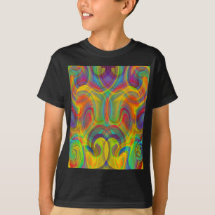 GEOMETRISCHE SCHWIMME, FARBIGE KUNST ABSTRAKTER T  T-Shirt