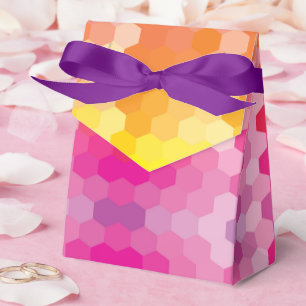 Geometrische Sechseckformen Rosa und Gelber Farbve Geschenkschachtel