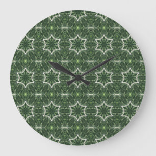 geometrische sechsseitige Sterne auf grüner Uhr