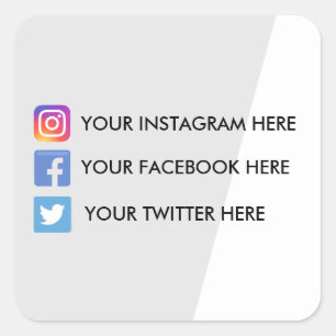 Geometrische Social Media Quadratischer Aufkleber