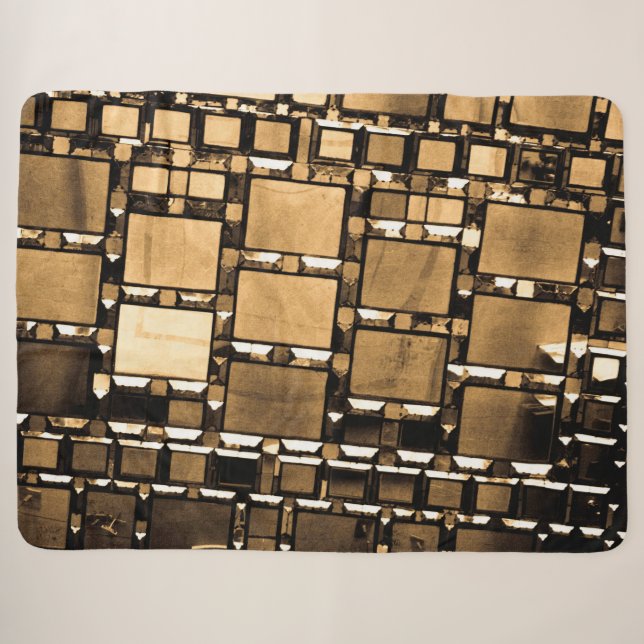 Geometrische Spiegel Sepia Sherpadecke (Vorderseite (Horizontal))