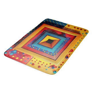 Geometrische Spielbox: 3D Pop-Art Grundfarben Badematte