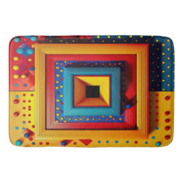 Geometrische Spielbox: 3D Pop-Art Grundfarben Badematte