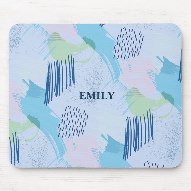 Geometrische Spiralen und Zeilenmuster Mousepad (Vorne)
