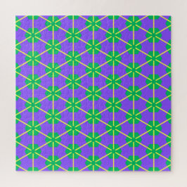 Geometrische Sternenexplosion in Lila, Grün und Ge