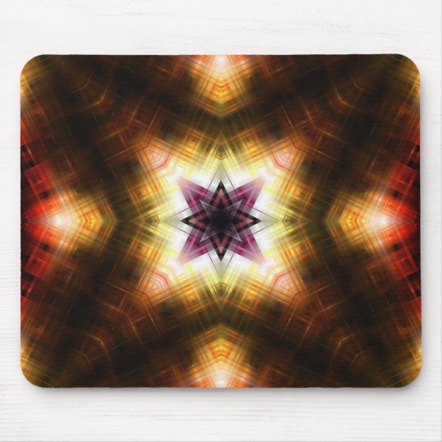 Geometrische Sternexplosion mit Abstraktem Licht Mousepad (Vorne)