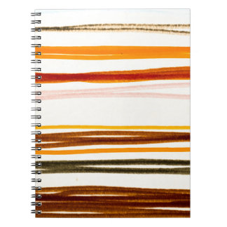 Geometrische Streifen, Aquarellbilder in Orange Notizblock