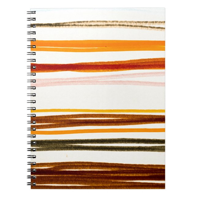Geometrische Streifen, Aquarellbilder in Orange Notizblock (Vorderseite)