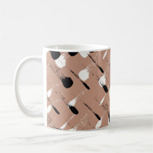 Geometrische Streifen Braunes Nahtloses Muster Kaffeetasse