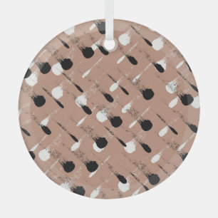 Geometrische Streifen Braunes Nahtloses Muster Ornament Aus Glas