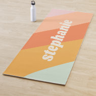 Geometrische Streifen für niedliche Retro-Minze Yogamatte