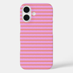 Geometrische Streifen in rosa Geostripes iPhone 16 Hülle