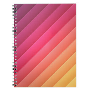Geometrische Streifen Lila und rosa Notizblock