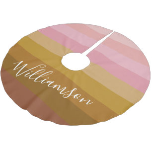 Geometrische Streifen mit personalisiertem Namen,  Polyester Weihnachtsbaumdecke