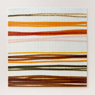 Geometrische Streifen, orange Wasserfarben-Illustr