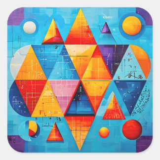 Geometrische Symbole Abstrakt #09 Quadratischer Aufkleber