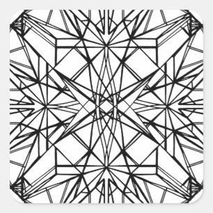 geometrische Symmetrie Quadratischer Aufkleber