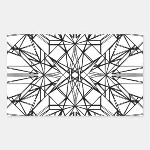 geometrische Symmetrie Rechteckiger Aufkleber