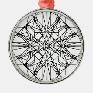 geometrische Symmetrie Silbernes Ornament