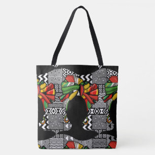 Geometrische Tasche des Schwarzweiß-Aztekendesigns