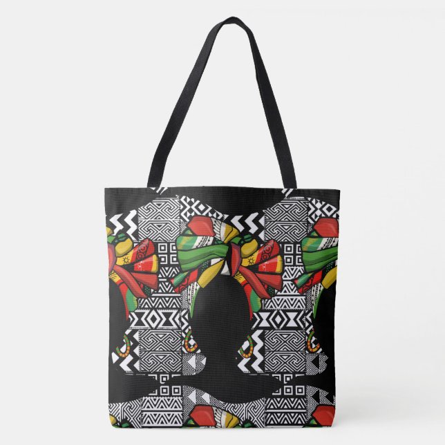 Geometrische Tasche des Schwarzweiß-Aztekendesigns (Vorderseite)
