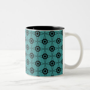 Geometrische Tasse des Retro-Funks, Aquamarin
