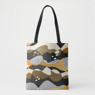 Geometrische, texturierte abstrakte Wellen aus Met Tasche