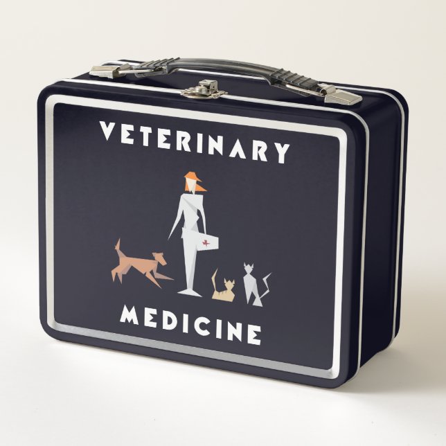 Geometrische Tiermedizin Metall Brotdose (Vorderseite)