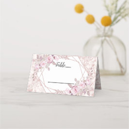Geometrische Tischnummer für den Blush-Marble-Rahm Platzkarte