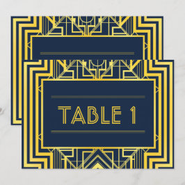 Geometrische Tischnummern für Navy und Gold