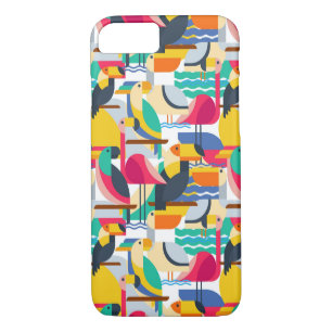 Geometrische tropische Vögel Case-Mate iPhone Hülle