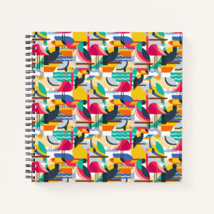 Geometrische tropische Vögel Notizbuch