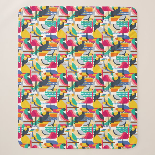 Geometrische tropische Vögel Sherpadecke (Vorderseite)