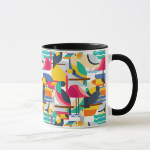 Geometrische tropische Vögel Tasse