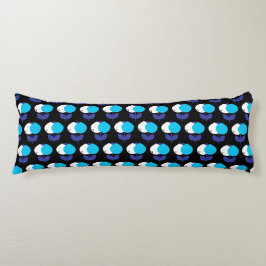 Geometrische Tulips Blau und Schwarz Seitenschläferkissen