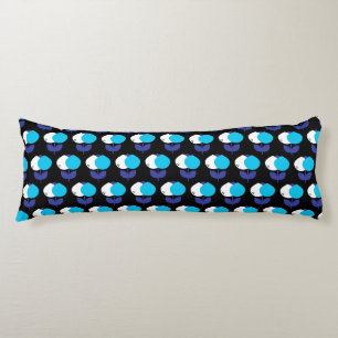 Geometrische Tulips Blau und Schwarz Seitenschläferkissen
