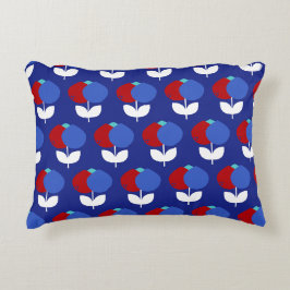 Geometrische Tulips rot und blau Dekokissen