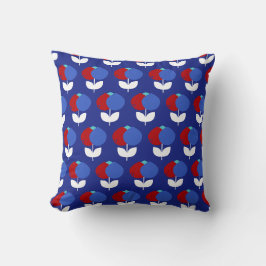 Geometrische Tulips rot und blau Kissen